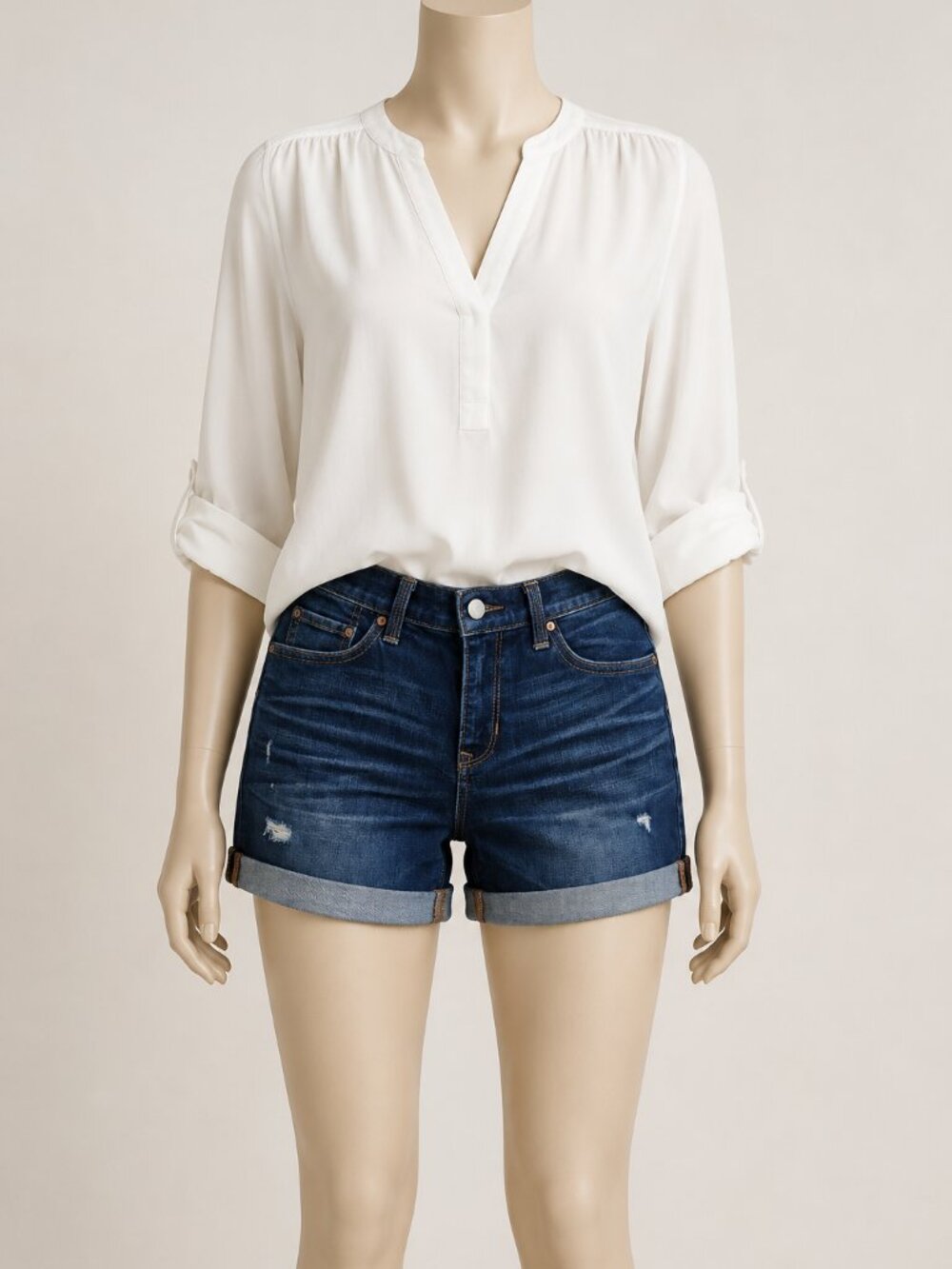 ap 1969 Sexy Boyfriend Denim Shorts Women’s Size 26 Dark Wash Cuffed Distressed